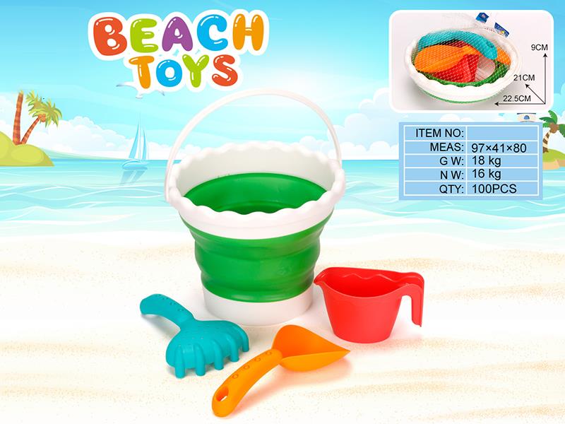 Circular Folding Sand Bucket Set 4PCS