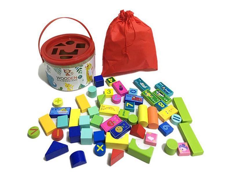 50pcs Wooden Castle Building Blocks