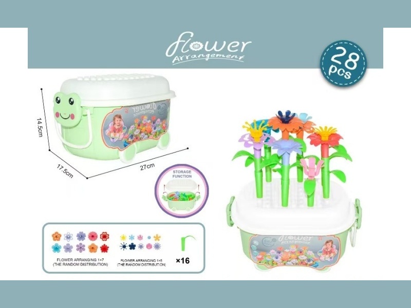Diy Puzzle Building Block Assembly Flower Arrangement Park Set 28 Pieces