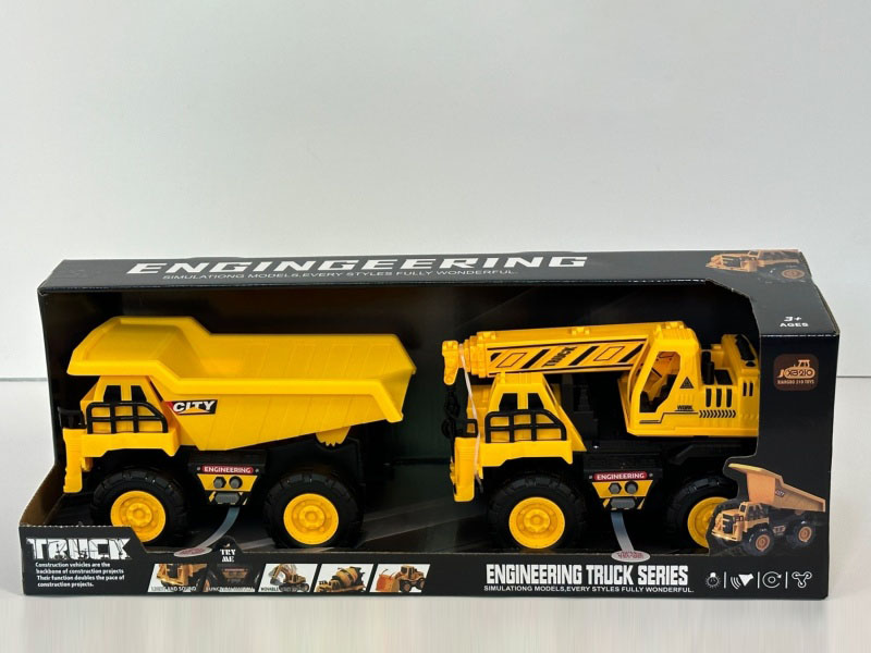 Lighting Inertia Music Engineering Vehicle - Dump Truck + Crane - Light Yellow