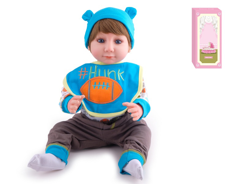 55cm Soft Plastic Reborn Doll(Wig Sheath) With Feeding-Bottle, Magnetic Pacifier, Diaper, Birth Card