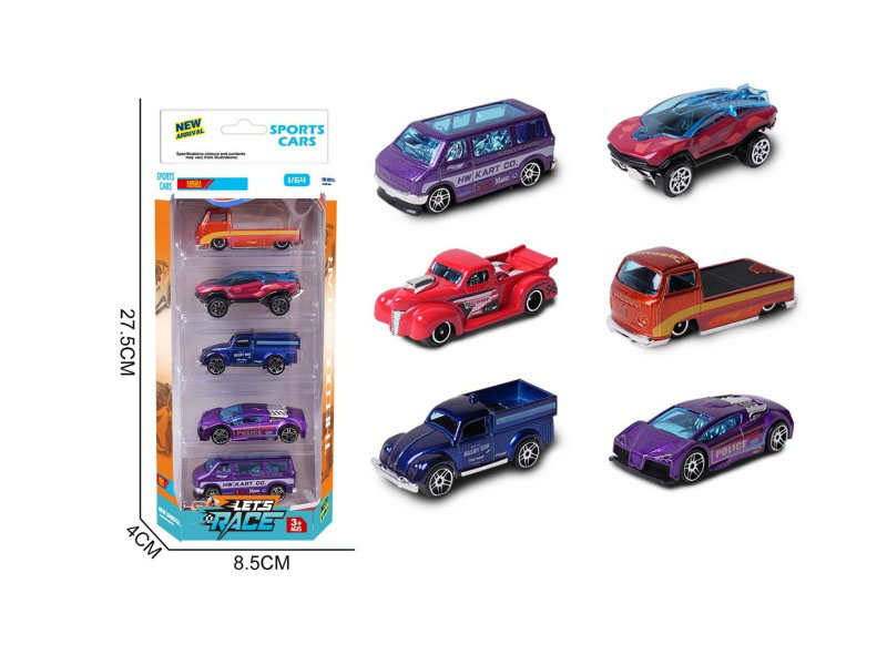 5 Pieces Of 6 1:64 Alloy Vehicles