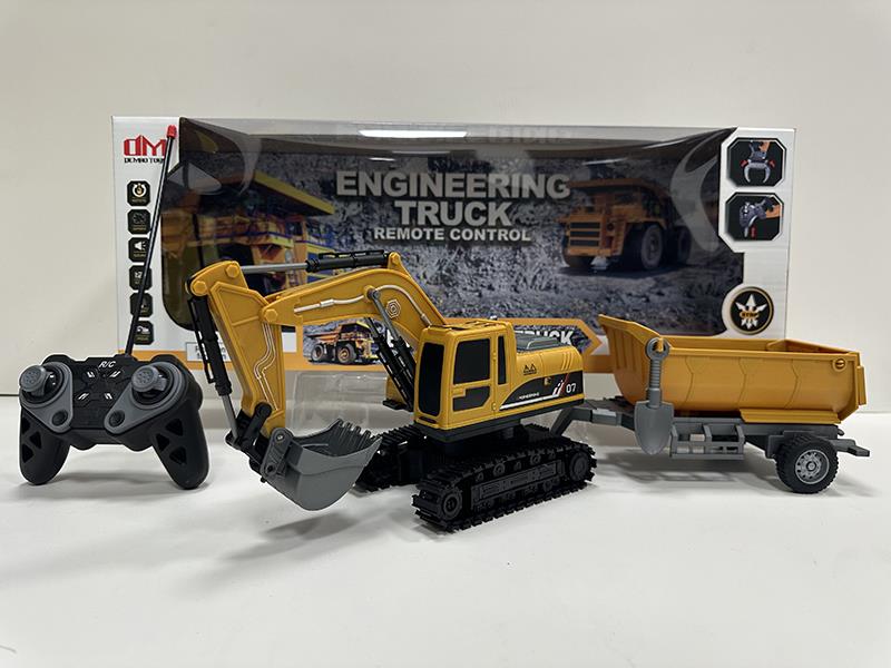 1:22 2.4G 6CH R/C Plastic Crawler-Type Excavator With Lights, Tipping Trailer (Included  Batteries)