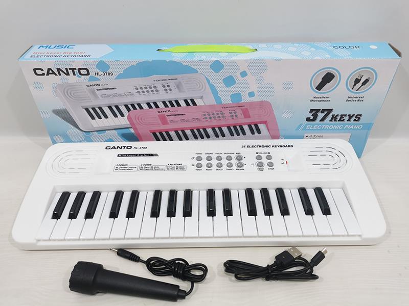 37-Key Multifunction Electronic Organ With Microphone, USB(White)