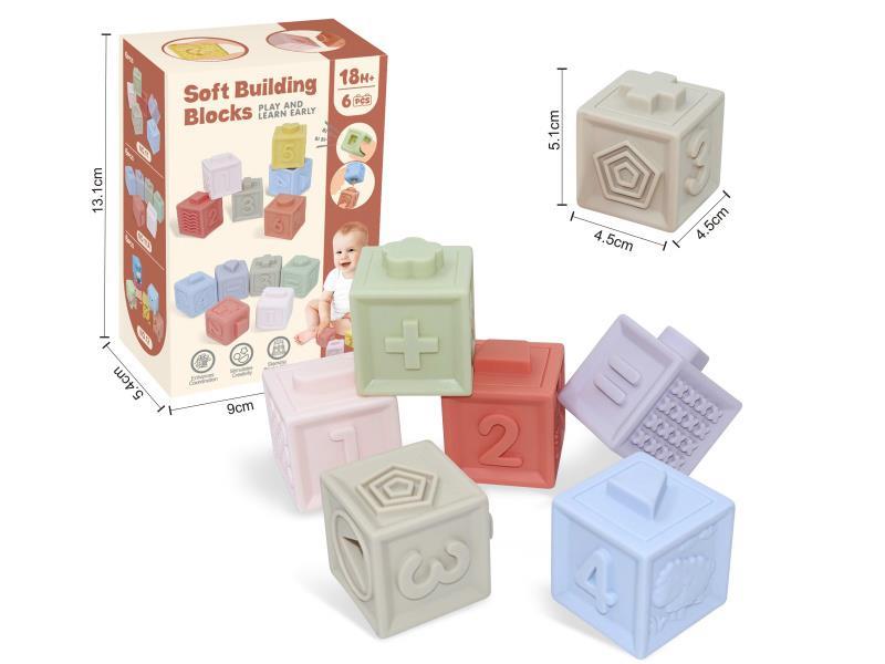 Animal & Numbers Soft Building Blocks 6pcs