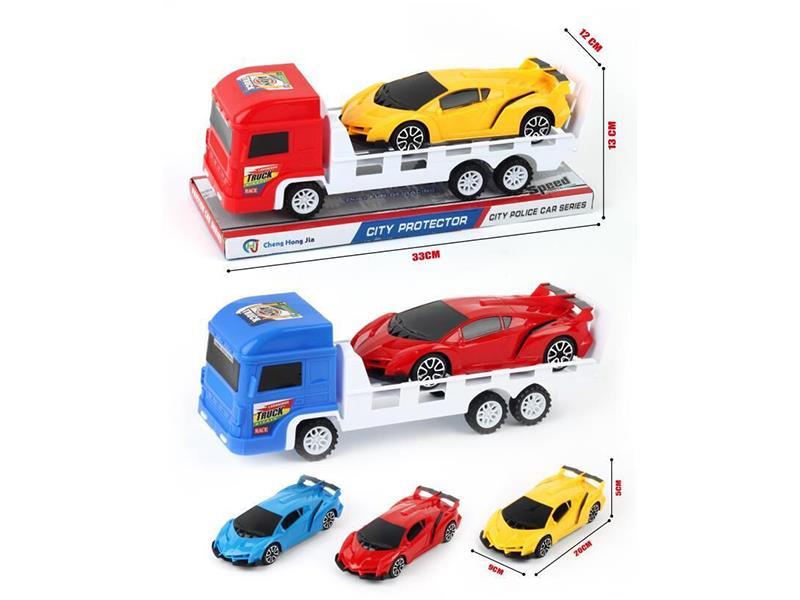 Friction Tow Truck With Racing Car