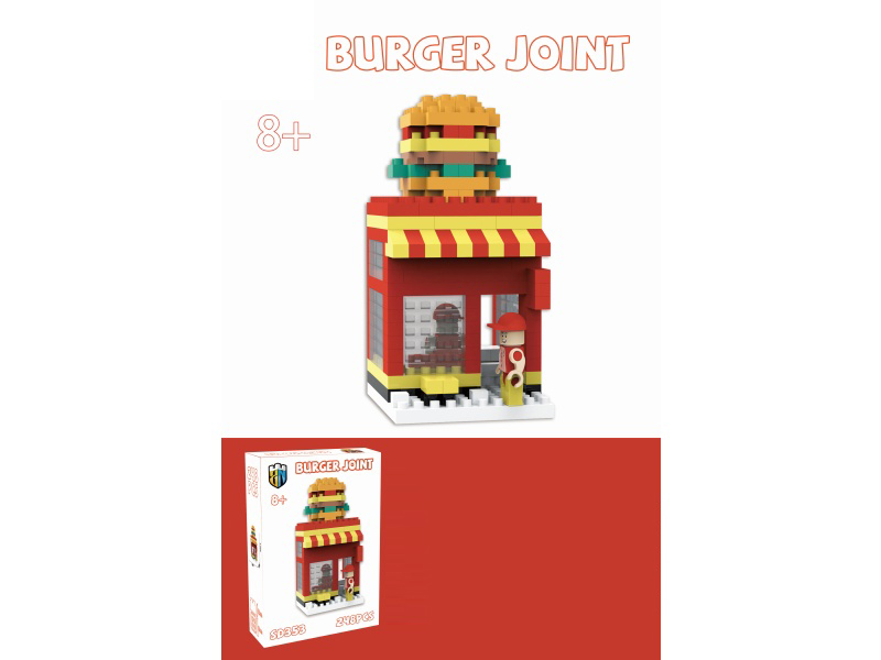 Street View Series - 248 PCS Of Hamburger Shop Building Blocks