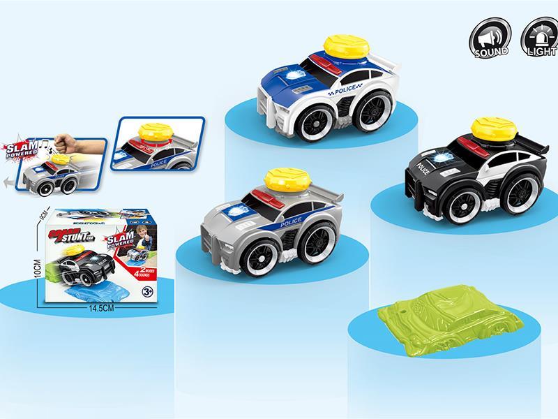 Slam Power Crash Stunt Car Electric Police Car With Roadblock