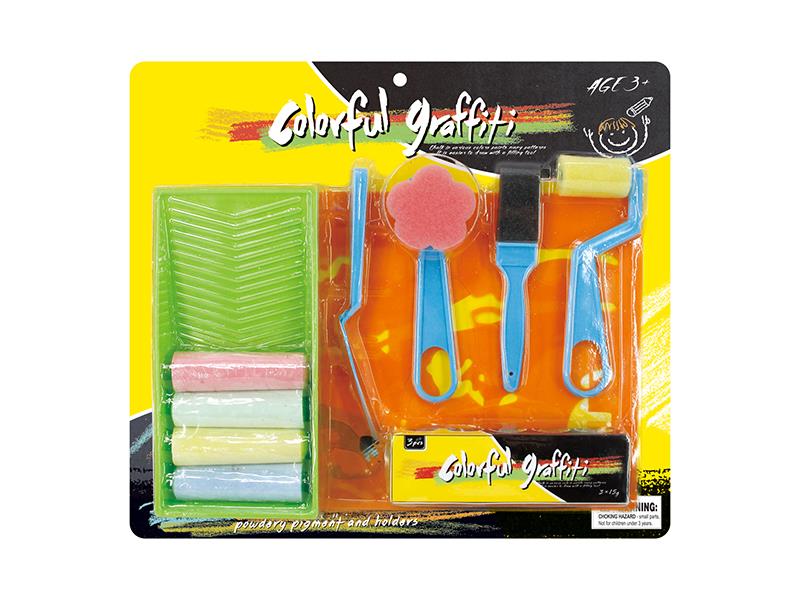 Chalk Colorful Graffiti Set 14pcs(2 Graphics Template)