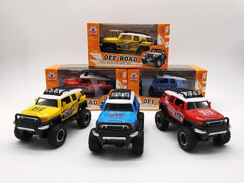 Pull Back Alloy Shock Absorption Toyota FJ Off-Road Vehicle With Sound And Light