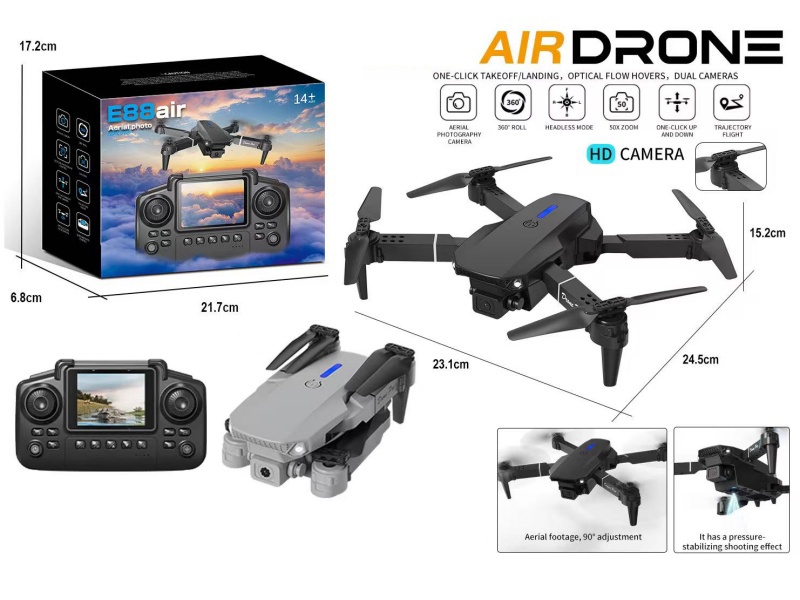 2.4G Remote Control Drone With Dual Cameras, Optical Flow, With 2.4 Inch Screen