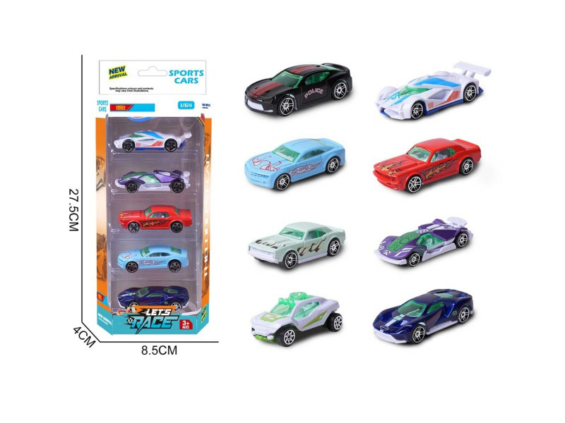5 Pieces Of 8 1:64 Alloy Car Models