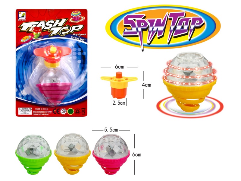 Windup Top Toy With Light
