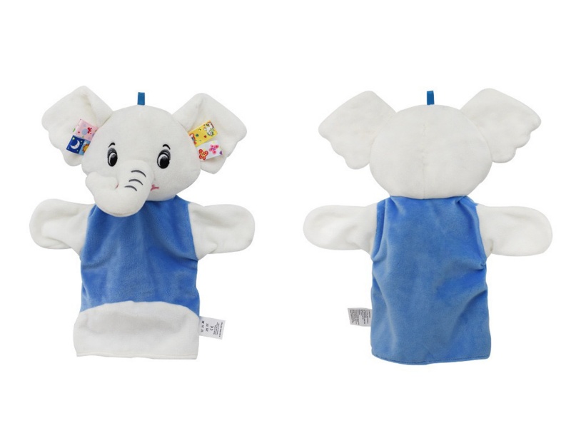 Blue Elephant Educational Parent-Child Interactive Plush Hand Figure