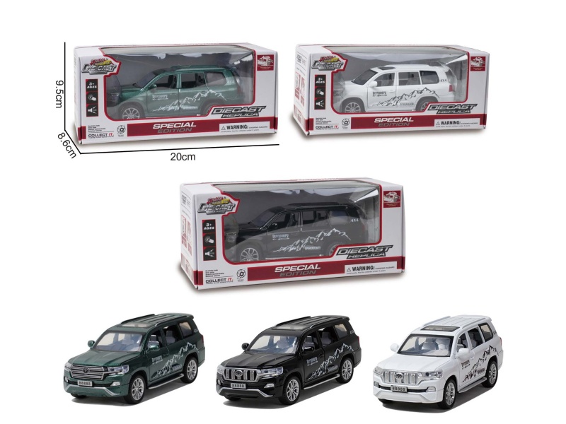 1:32 Toyota Prado Alloy Car (Recoil, Ic With Lights)