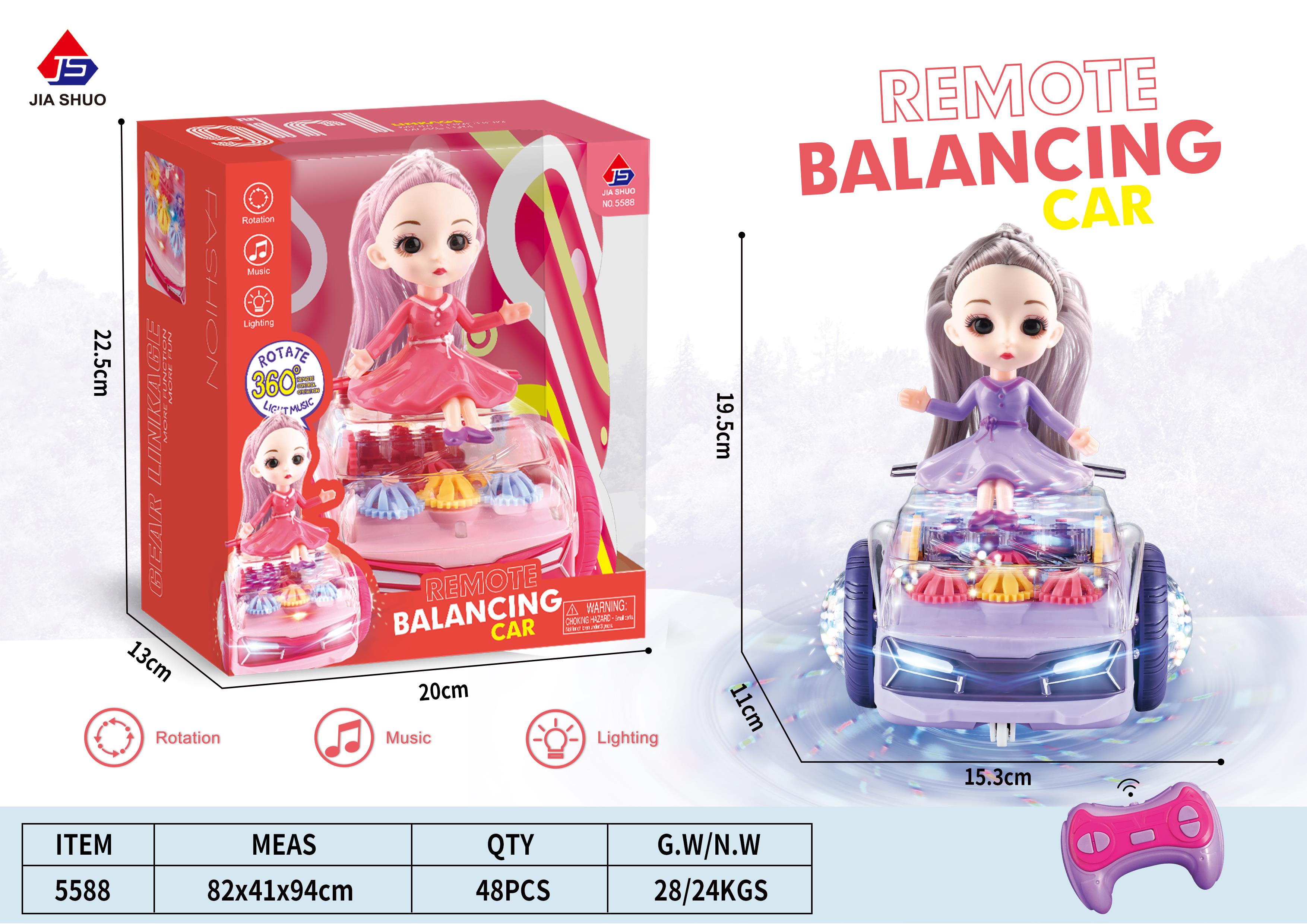 Remote-Controlled Transparent Gear Balance Car With Apron Girl (With Lights And Music) 2.4G