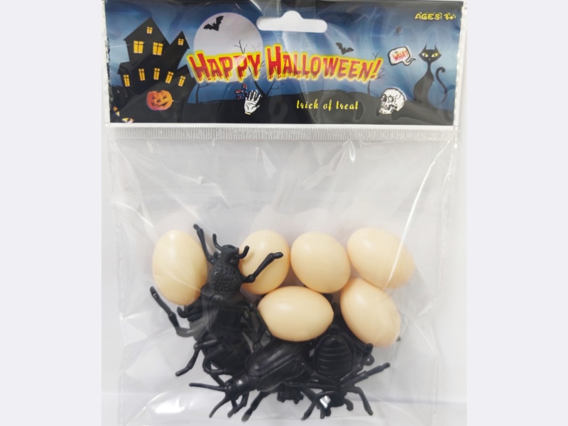 Halloween Easter 6 Spiders + Small Eggs, Spider 6Pcs Small Eggs 6Pcs