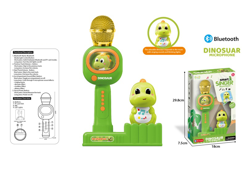 Bluetooth Lighting Music Microphone + Dinosaur Voice-Controlled Lighting