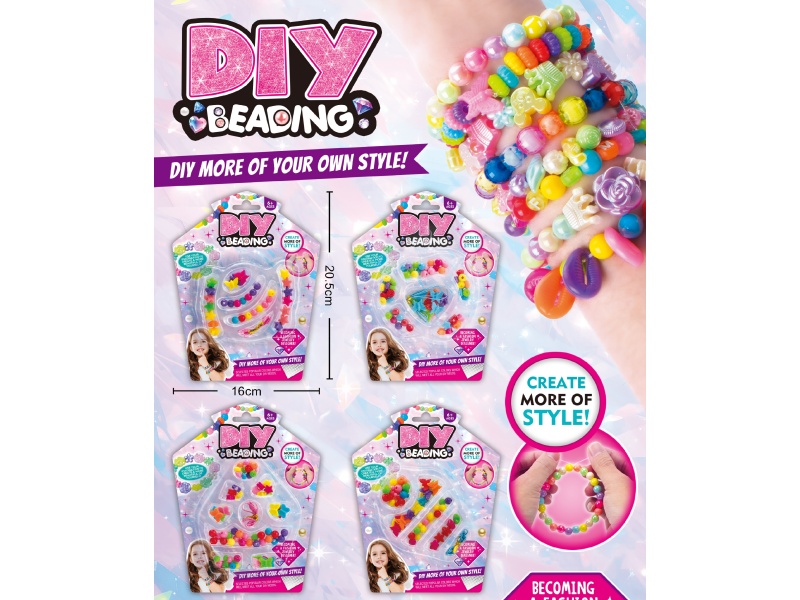 Diy Handmade Girls' Fashionable Beaded Accessories - House Style (4 Mixed Styles)