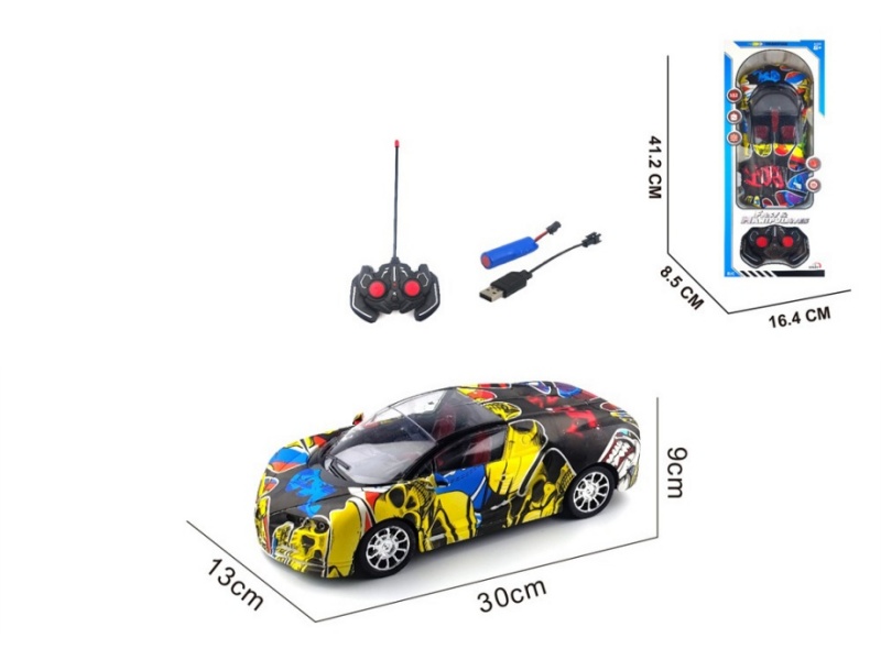4-Channel  Remote Control Car Graffiti Bugatti