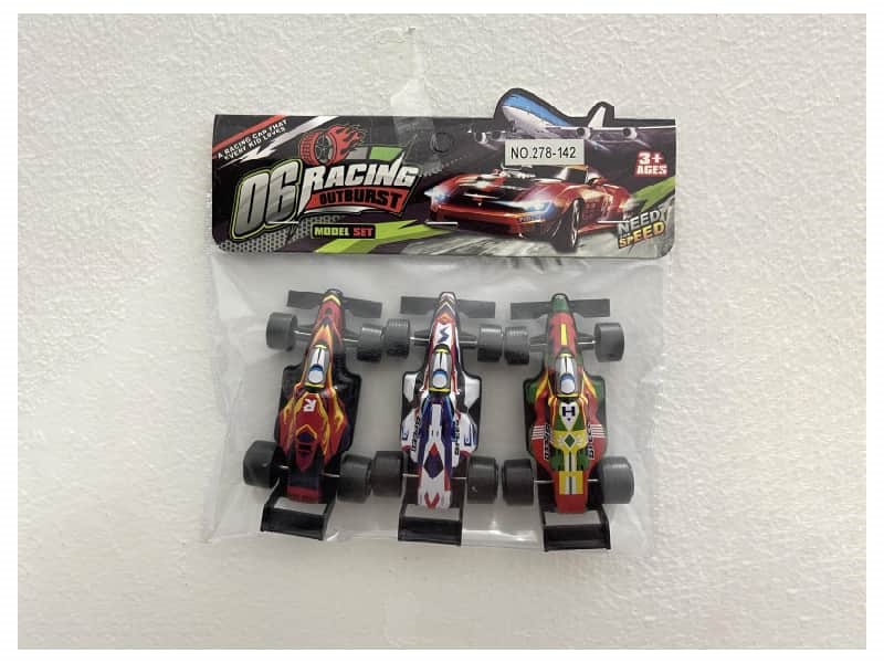 Pull Back Die-Cast Formula Cars Are Only Loaded With 3
