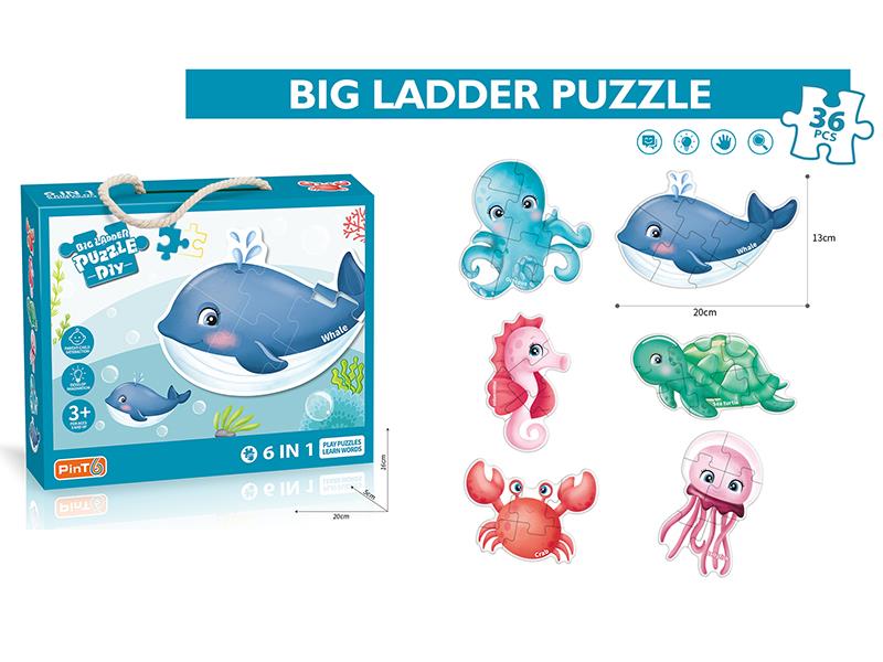 6-In-1 Sea Animals Series Puzzle (Playing Puzzle Learn Words)