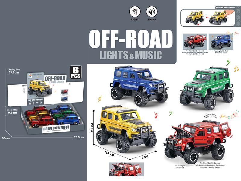Friction Off-Road Vehicle With Sound And Lights 6PCS/Box