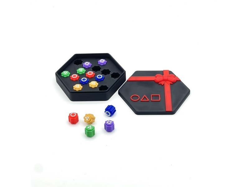 Squid Game Props Hexagon Gift Box +15 Stones
