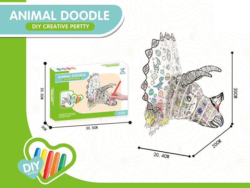 DIY Coloring 3D Puzzle - Triceratops