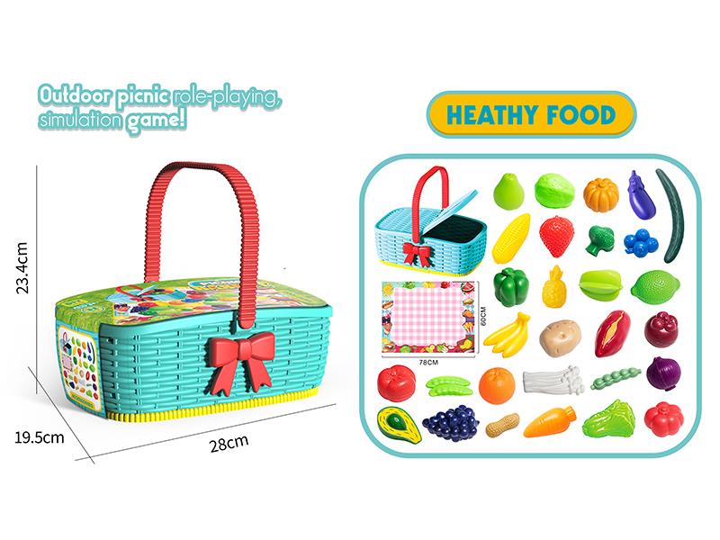 Picnic Basket Fruit And Vegetable Set 31PCS