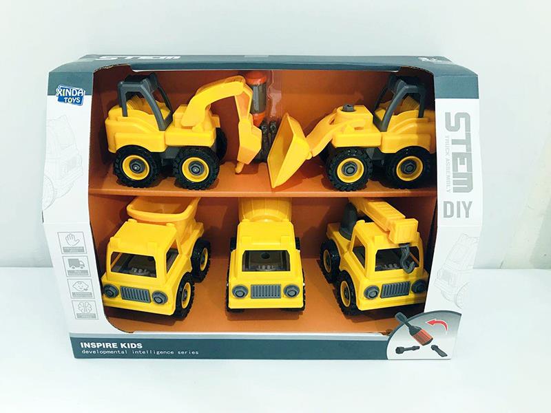 DIY Assembly Engineering Truck Series(5 Cars)