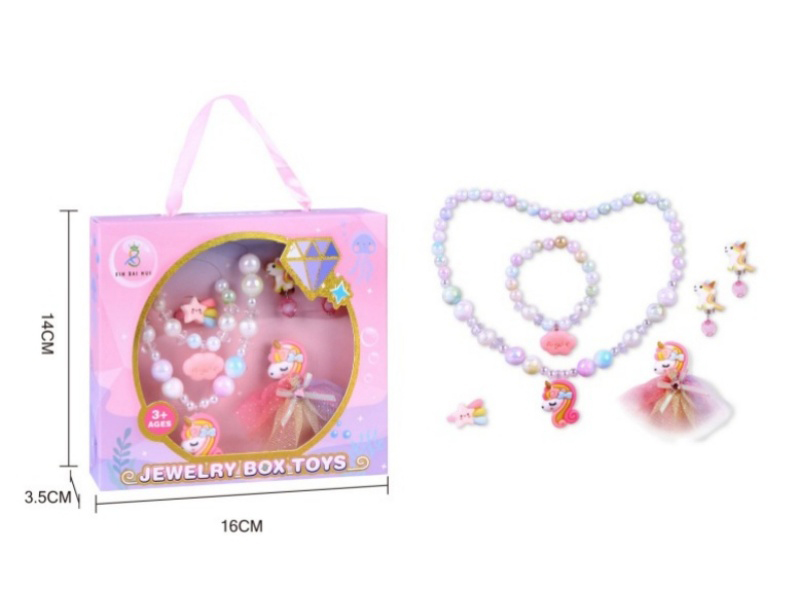 Girls' Accessories - Necklace + Bracelet + Ring + Ear Clips + Hair Clip Gift Box Set