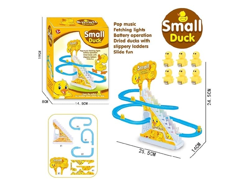 Yellow Baby Duck Climbing Stairs