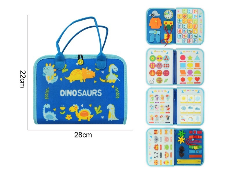 Montessori Early Childhood Education And Intelligence - 5-Page Felt Dinosaur D Busy Book