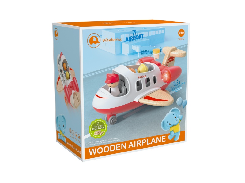 Wooden Airplane With Music And Lights