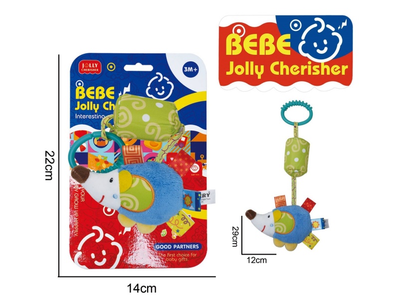 Baby Educational Plush Soothing Toy Hedgehog Bed Wind Chime