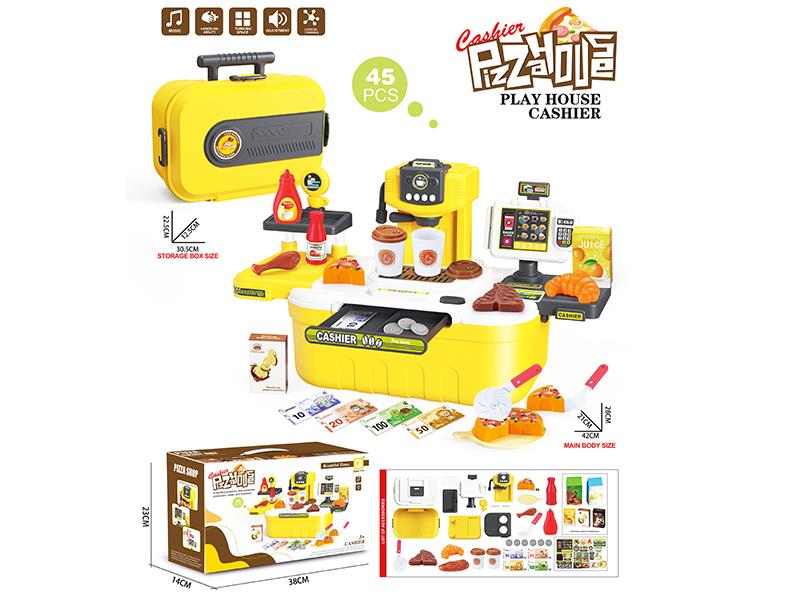 Pizza House Cashier Pretend Play Toy 45pcs