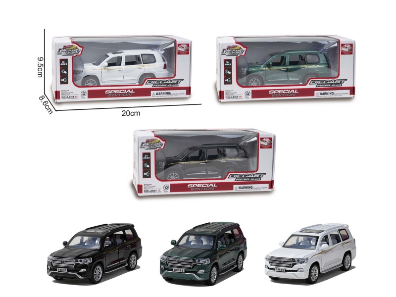 1:32 Toyota Land Cruiser Alloy Car (Rebound, Ic With Lights)