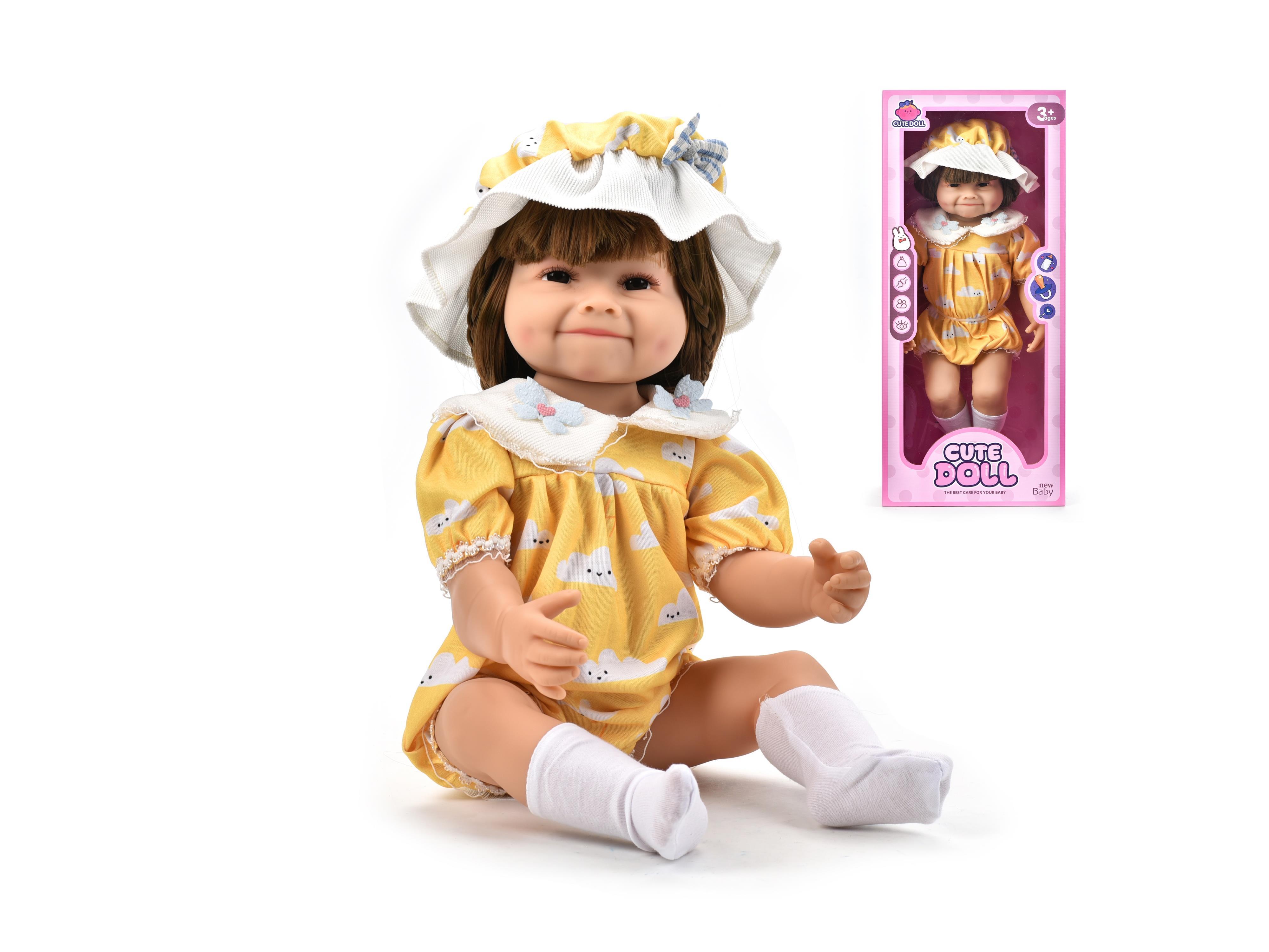 60Cm Reborn Doll, 22-Inch Simulated Baby, Soft Rubber, Fully Lined