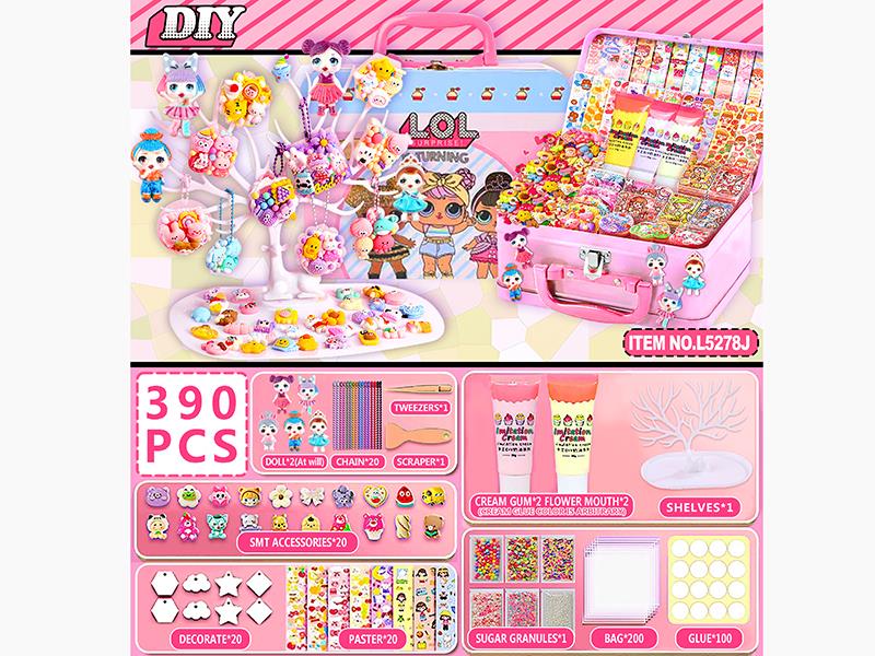 Surprise Doll DIY Cream Glue Adhesive Sticker Decorations Set 390PCS