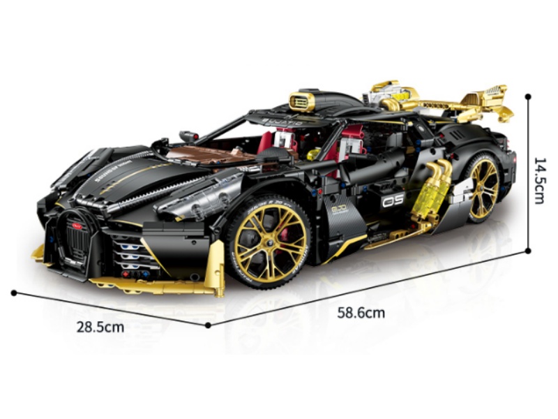 Building Blocks: 1:8 Supercar Series - Bugatti'S Sound Of The Night (Electroplated Limited Edition)3976 Pieces