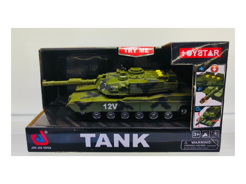 1:14 Military Green Large Tank (Sound, Light, Multi-Functional)