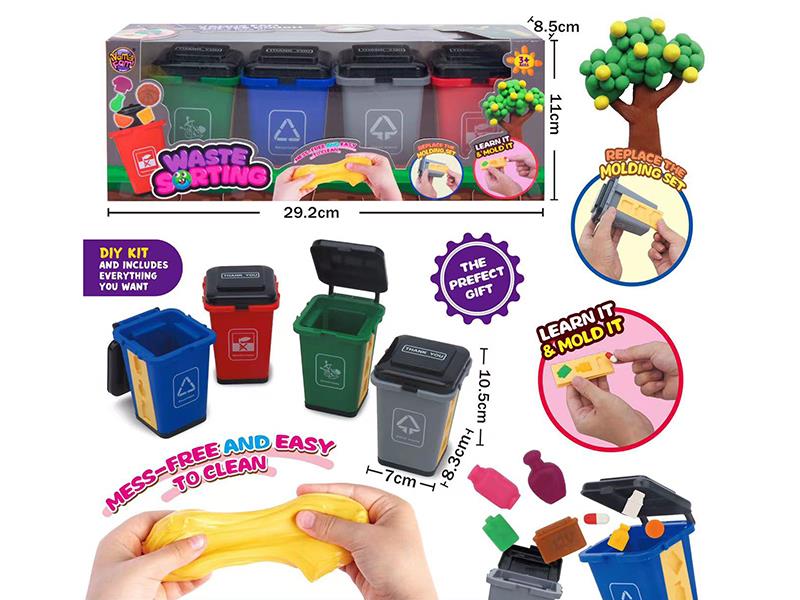 Color Dough Diy Waste Sorting(4 Trash Cans)