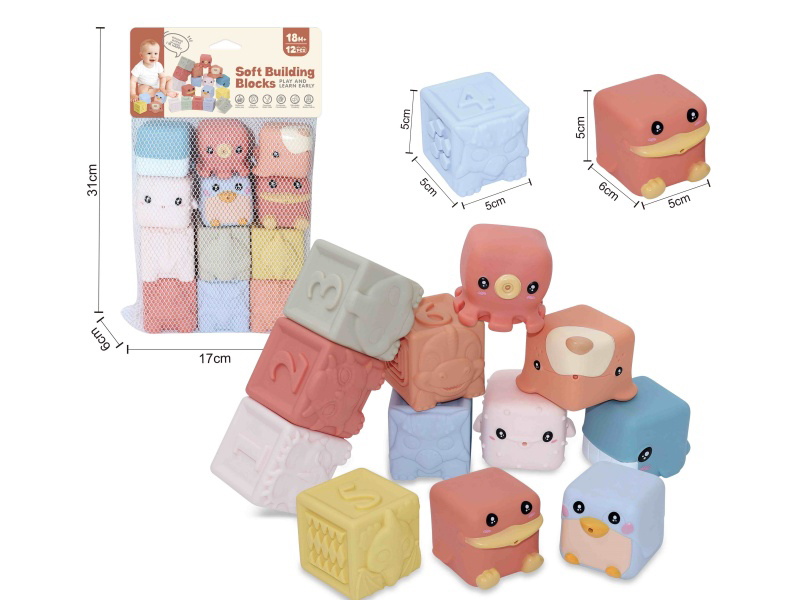 Animal & Dinosaur Numbers Soft Building Blocks 12PCS