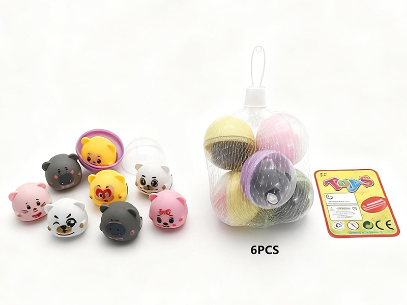 Cartoon Pull Back Car Capsule Toys 6PCS