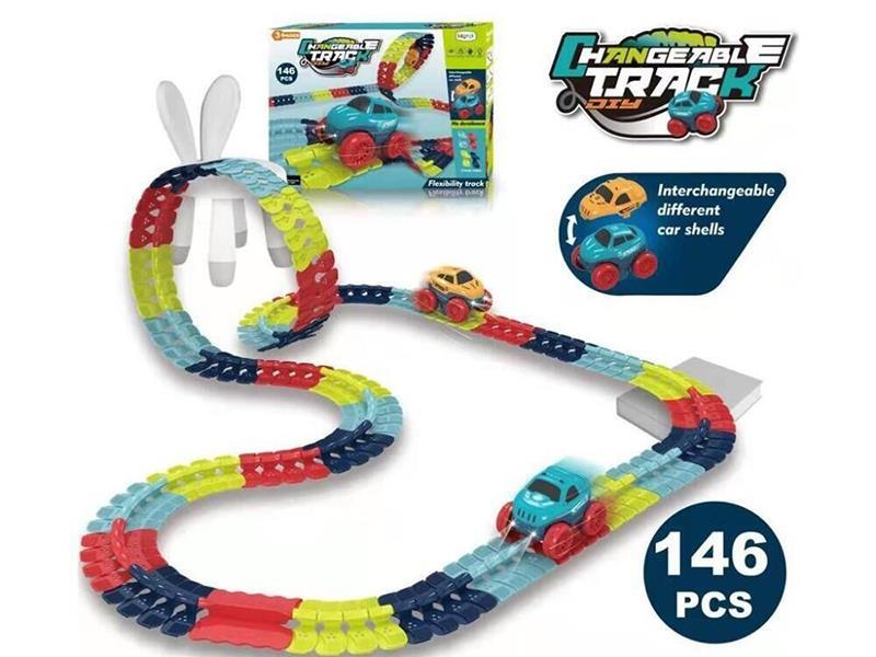 DIY Anti-Gravity High-Speed Rail Car With Electric Lights (Rechargeable Version) (144 Pieces Of Rail Sheets)