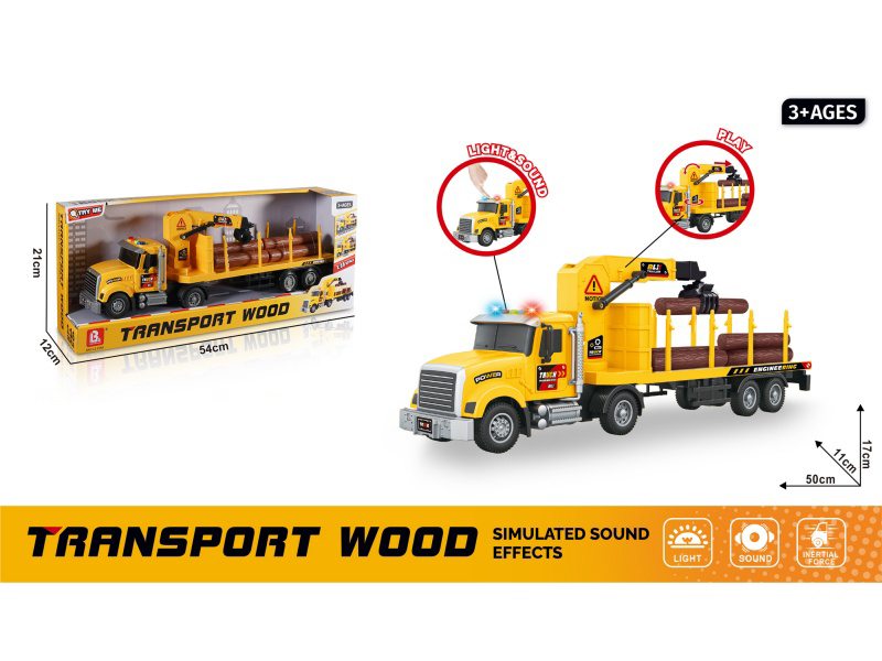 1:16 Sound And Light Inertial Wood Transport Vehicle (Package 3*Ag13)