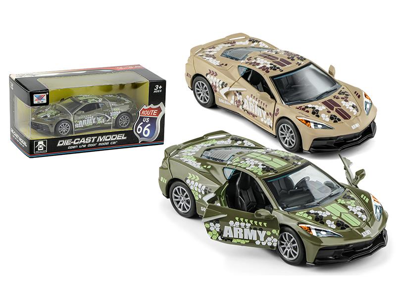 1:32 Pull Back Open The Door Alloy Model Car Corvette(1PS)