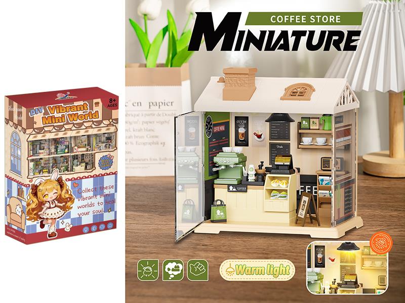 Spray Roof Coffee Store DIY Miniature Scene Toys 90PCS