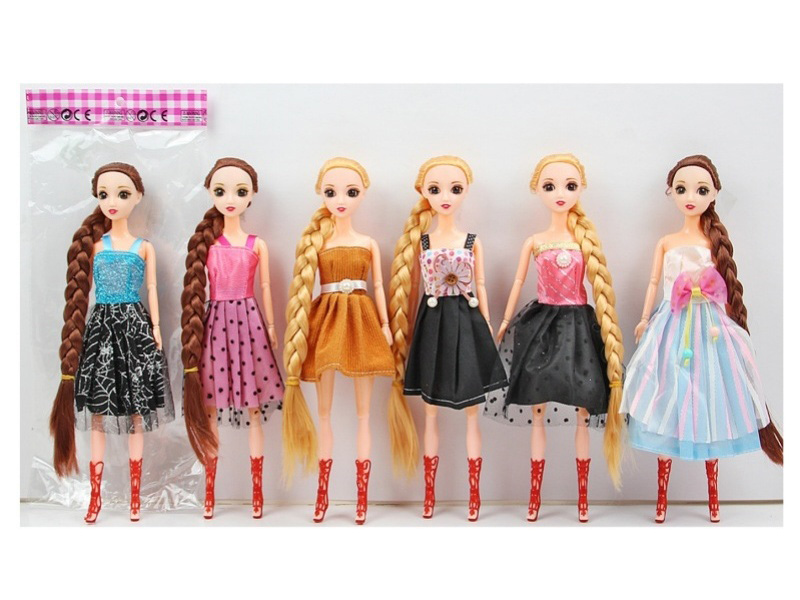 A Variety Of 12-Inch, 30-Centimeter, 9-Joint Solid 3D Eye Long Braid Fashion Dolls Are Mixed